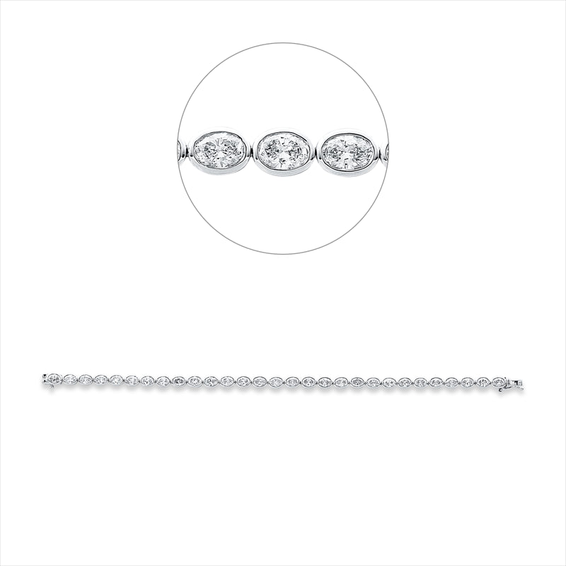 Armband 18 kt WG, 29 Oval 5,73 ct, TW-si