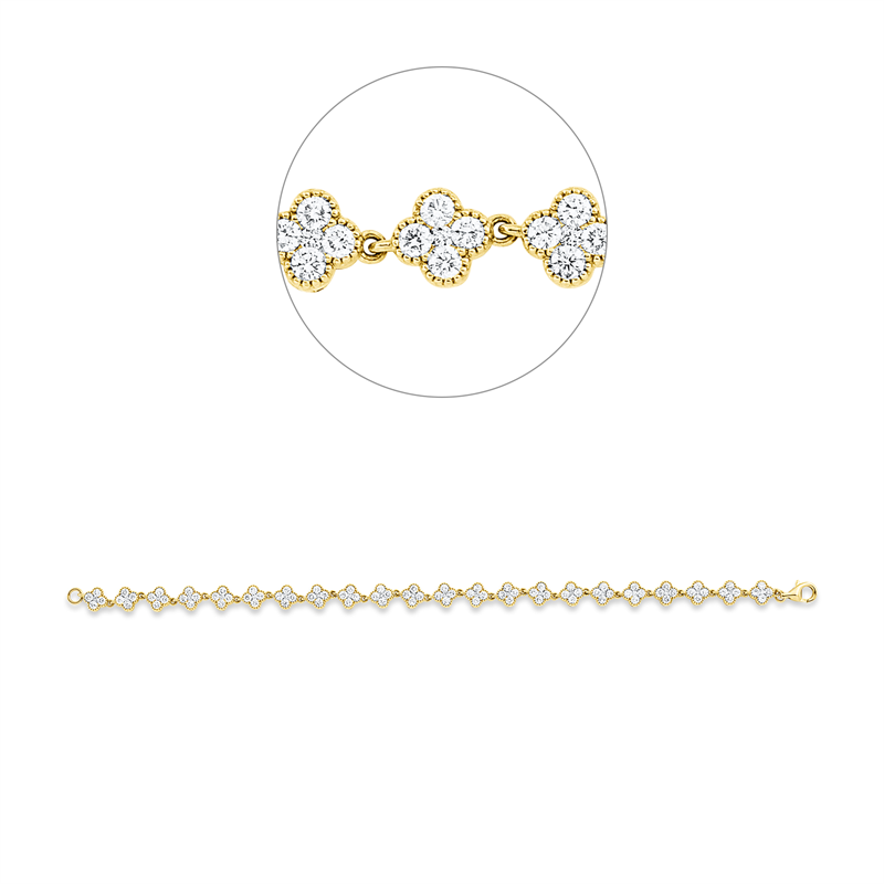Armband 18 kt GG, 110 Brill. 3,05 ct, W-si