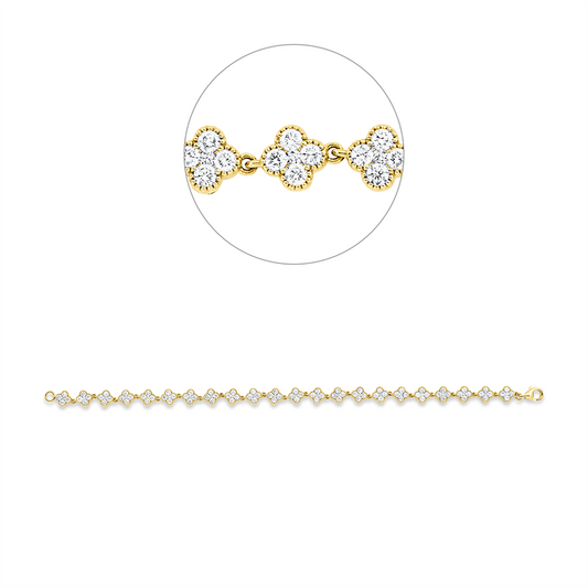 Armband 18 kt GG, 110 Brill. 3,05 ct, W-si