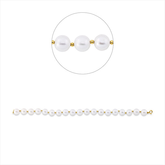 Armband 18 kt GG, 19 ZP weiß 8 mm