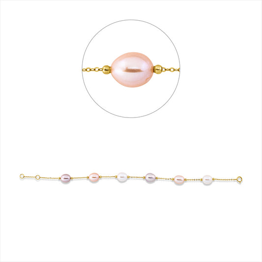Armband 18 kt GG, 6 ZP fancy 7,5 mm