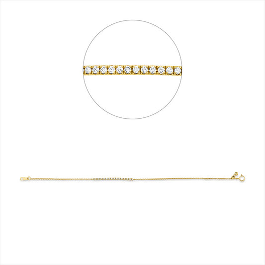 Armband 18 kt GG, 25 Brill. 0,15 ct, TW-pi