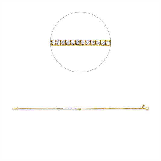 Armband 18 kt GG, 25 Brill. 0,15 ct, TW-pi