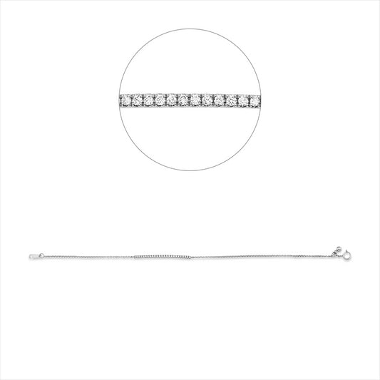 Armband 18 kt WG, 25 Brill. 0,15 ct, TW-pi