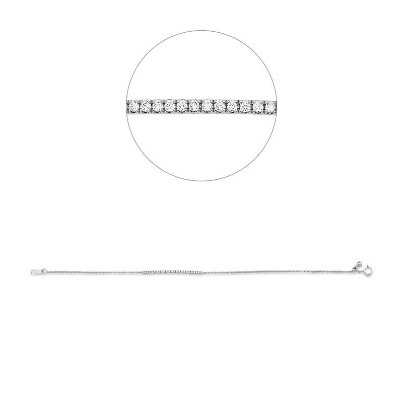 Armband 18 kt WG, 25 Brill. 0,15 ct, TW-pi