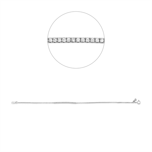 Armband 18 kt WG, 25 Brill. 0,15 ct, TW-pi