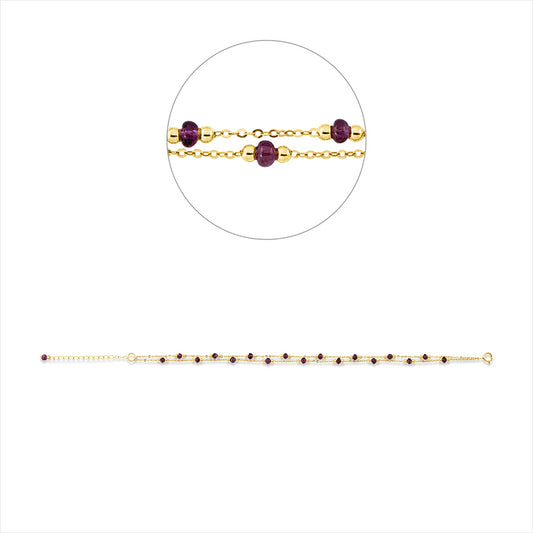 Armband 18 kt GG, 18 Rubine 5,67 ct rot