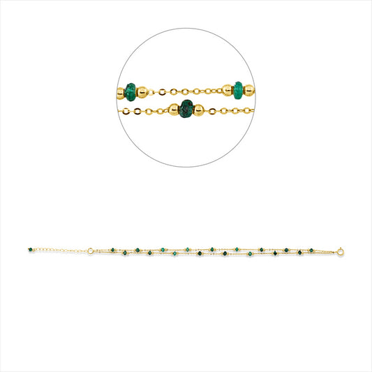 Armband 18 kt GG, 18 Smaragde 2,52 ct grün