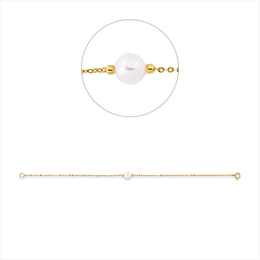 Armband 18 kt GG, 1 ZP weiß 6 mm