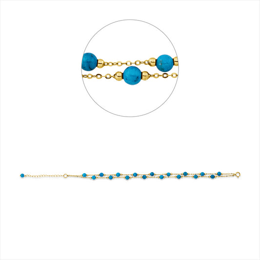 Armband 18 kt GG, 18 Türkis 5,58 ct blau