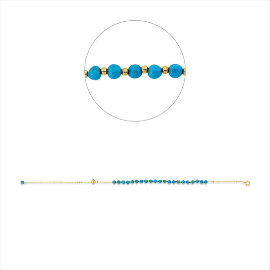 Armband 18 kt GG, 22 Türkis 6,82 ct blau
