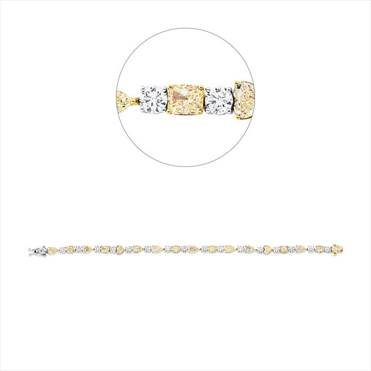 Armband 18 kt GP, GIAx17, 17 Mix 8,63 ct, gelb-vsi/i1, 17 Brill. 3,85 ct, TW-si