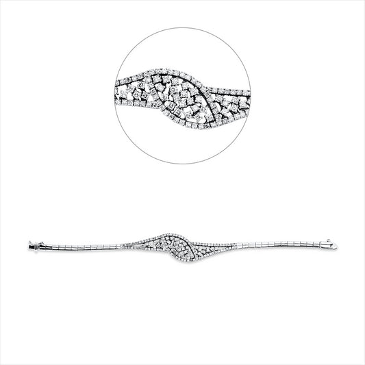 Armband 18 kt WG, 125 Brill. 2,95 ct, TW-pi