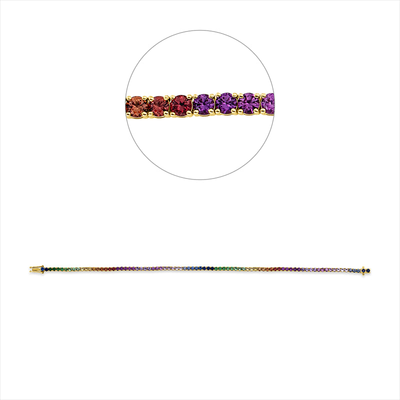 Armband 18 kt RG, 83 Saphire 3,51 ct fancy