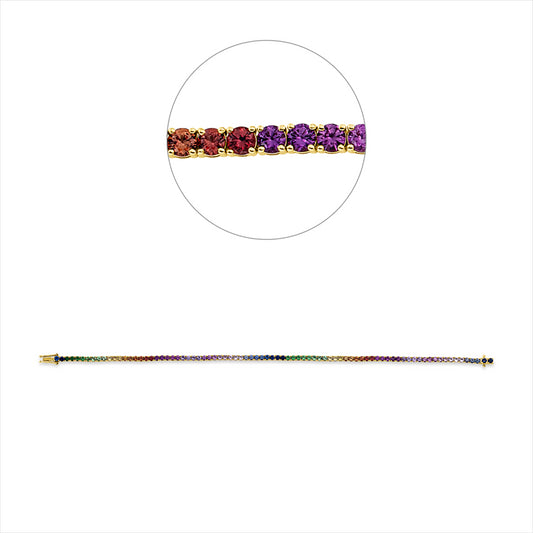 Armband 18 kt RG, 83 Saphire 3,51 ct fancy
