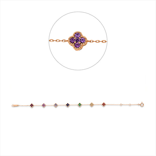 Armband 18 kt RG, mit ZÖ 15cm,16.5 cm, 35 Saphire 0,77 ct fancy