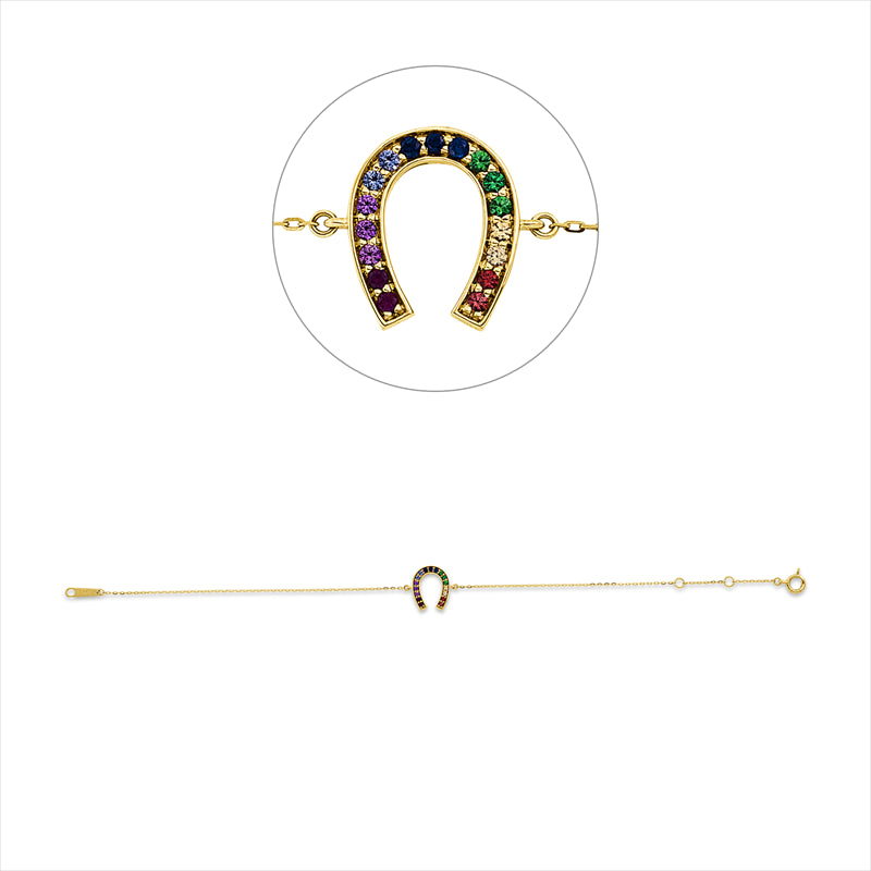 Armband 18 kt RG, mit ZÖ 16 cm, 17 cm, 17 Saphire 0,21 ct fancy