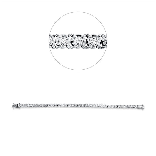 Armband 18 kt WG, 38 Brill. 4,05 ct, TW-vsi