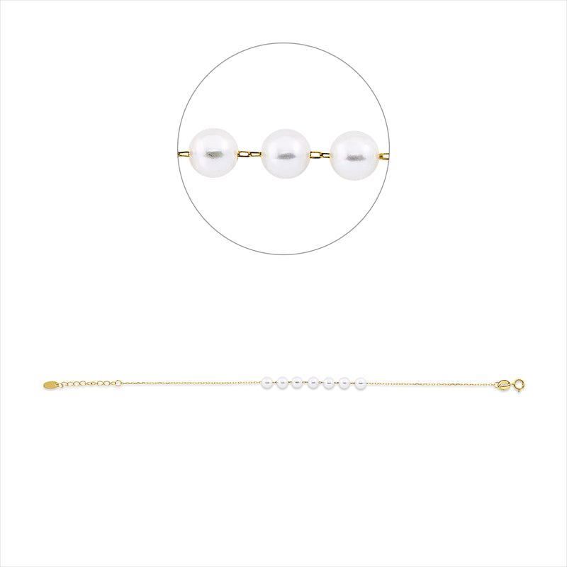 Armband 18 kt GG, mit ZÖ 16 cm, 7 SW weiß 4,5 mm
