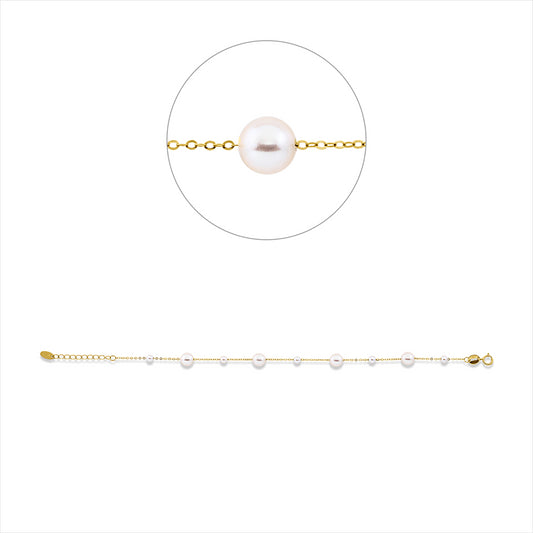 Armband 18 kt GG, mit ZÖ 16 cm, 4 SW weiß 5 mm, 5 SW weiß 3 mm