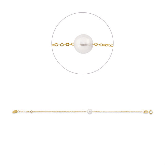 Armband 18 kt GG, mit ZÖ 15 cm, 1 SW weiß 6 mm