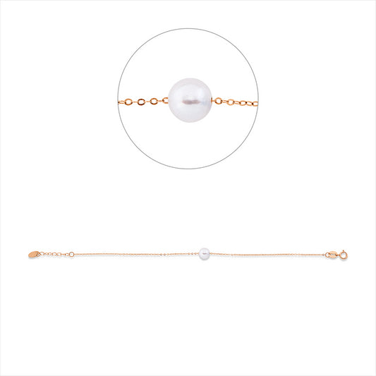 Armband 18 kt RG, mit ZÖ 15 cm, 1 SW weiß 6 mm