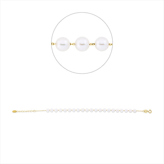 Armband 18 kt GG, mit ZÖ 16 cm, 21 SW weiß 4,5 mm