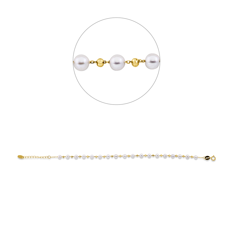 Armband 14 kt GG, mit ZÖ 16 cm, 18 SW weiß 3,5 mm