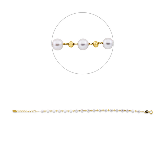 Armband 14 kt GG, mit ZÖ 16 cm, 18 SW weiß 3,5 mm