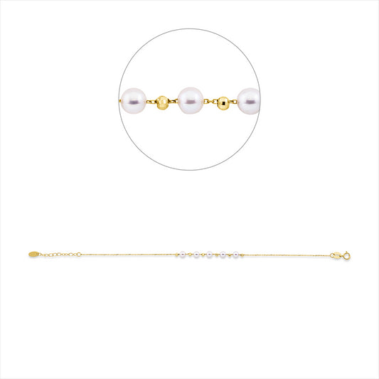 Armband 18 kt GG, mit ZÖ 16 cm, 5 SW weiß 3,5 mm