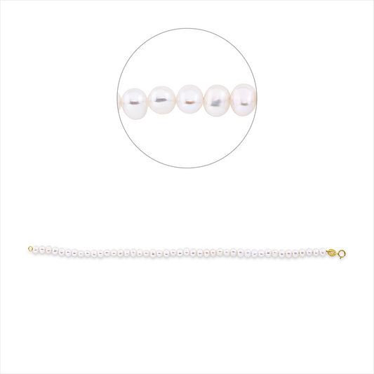 Armband 18 kt GG, 44 SW weiß 4 mm