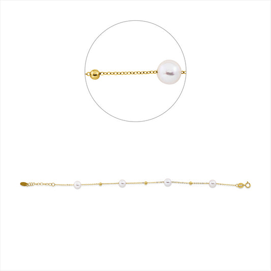 Armband 18 kt GG, mit ZÖ 16 cm, 4 SW weiß 6 mm