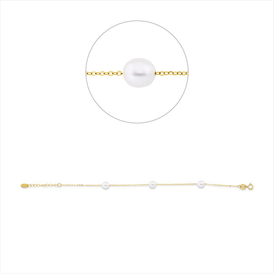 Armband 18 kt GG, mit ZÖ 16 cm, 3 SW weiß 5 mm