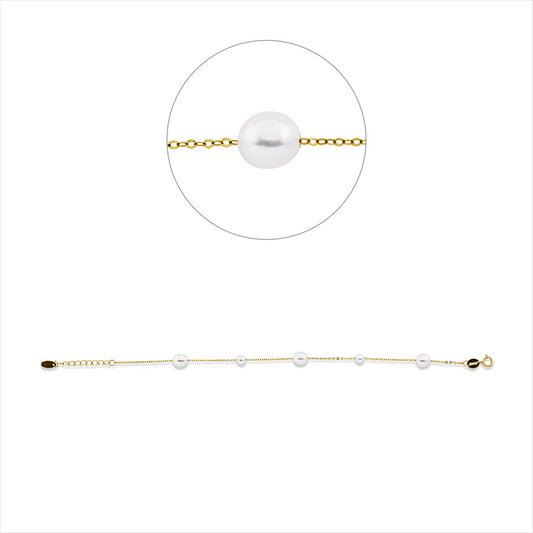 Armband 18 kt RG, mit ZÖ 16 cm, 3 SW weiß 5,5 mm, 2 SW weiß 3,5 mm