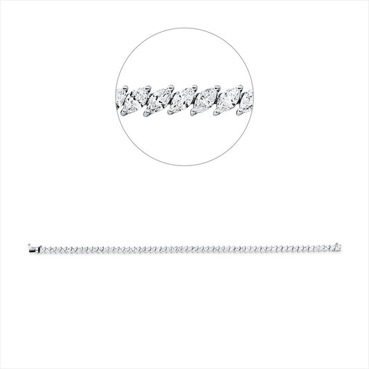 Armband 18 kt WG, 57 Nav. 5,40 ct, F-si