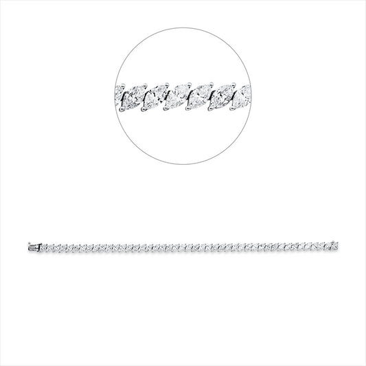 Armband 18 kt WG, 45 Nav. 9,30 ct, F-si