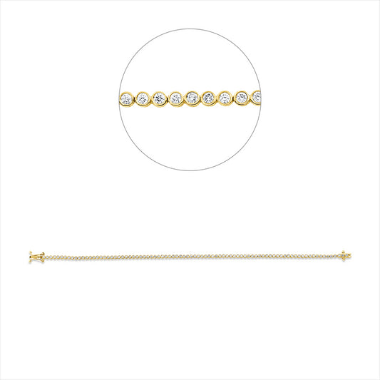 Armband 18 kt GG, 85 Brill. 1,02 ct, F-si