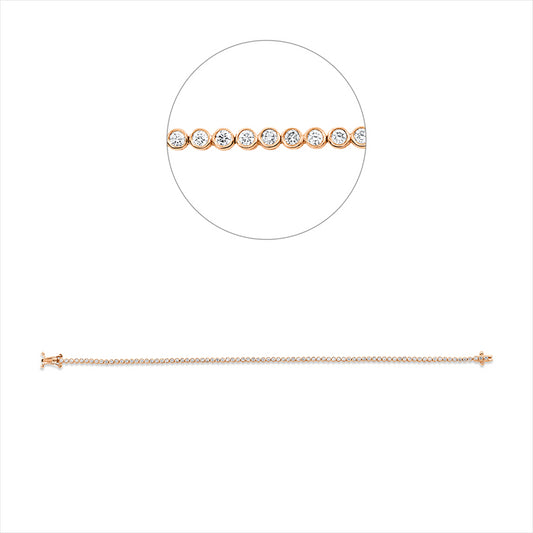Armband 18 kt RG, 85 Brill. 1,02 ct, F-si