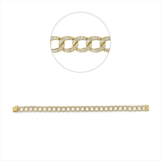 Armband 18 kt GG, 334 Brill. 3,49 ct, TW-si/pi