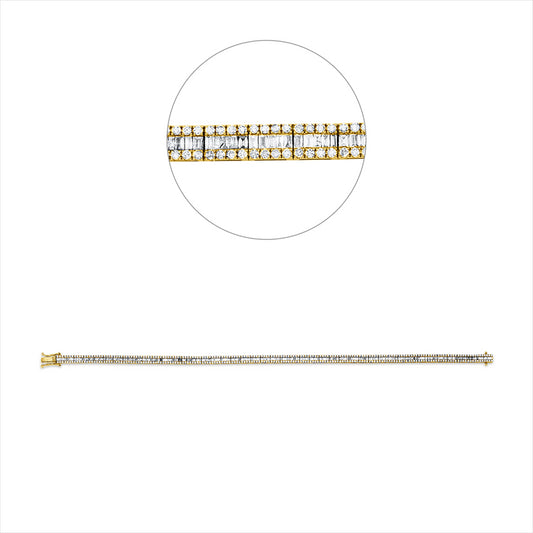 Armband 18 kt GG+WG, 225 Bag. 0,93 ct, F-si, 356 Brill. 0,97 ct, F-si