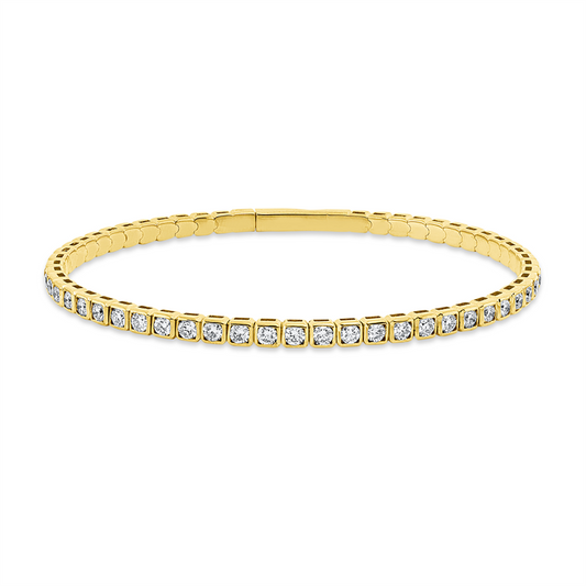 Armband 18 kt GG, flexibel, 53 Brill. 2,51 ct, TW-si