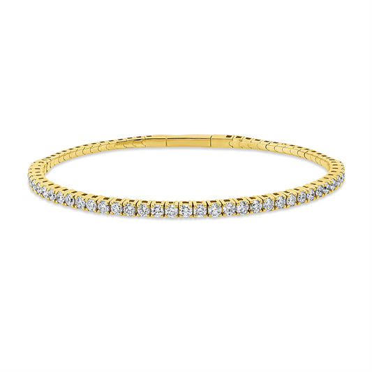 Armband 18 kt GG, flexibel, 38 Brill. 1,94 ct, TW-si