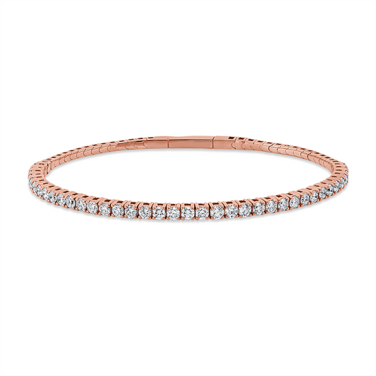 Armband 18 kt RG, flexibel, 38 Brill. 1,96 ct, TW-si