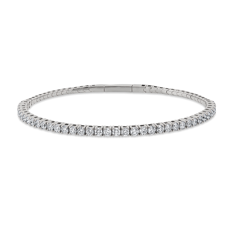 Armband 18 kt WG, flexibel, 38 Brill. 1,94 ct, TW-si