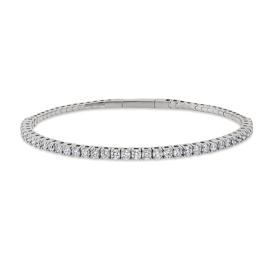 Armband 18 kt WG, flexibel, 38 Brill. 1,94 ct, TW-si