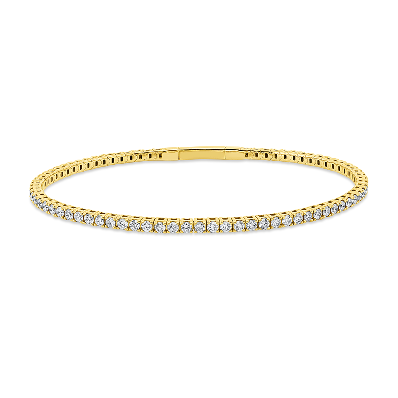 Armband 18 kt GG, flexibel, 74 Brill. 1,98 ct, TW-si