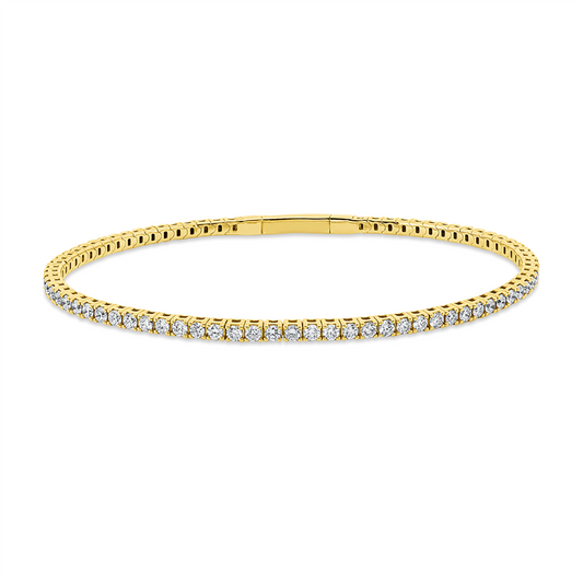 Armband 18 kt GG, flexibel, 74 Brill. 1,98 ct, TW-si
