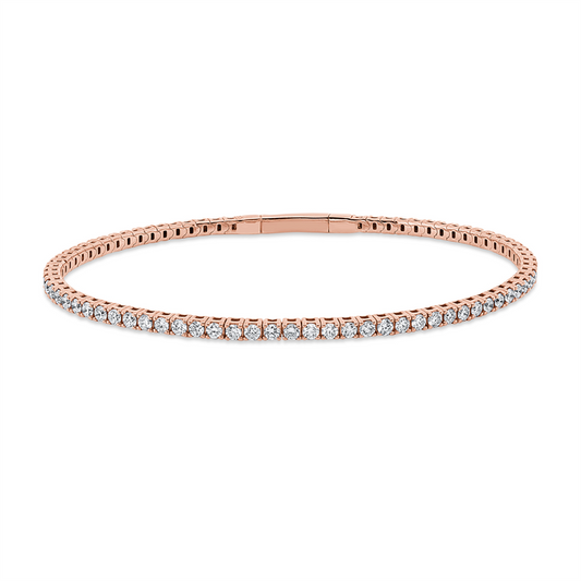 Armband 18 kt RG, flexibel, 74 Brill. 1,99 ct, TW-si