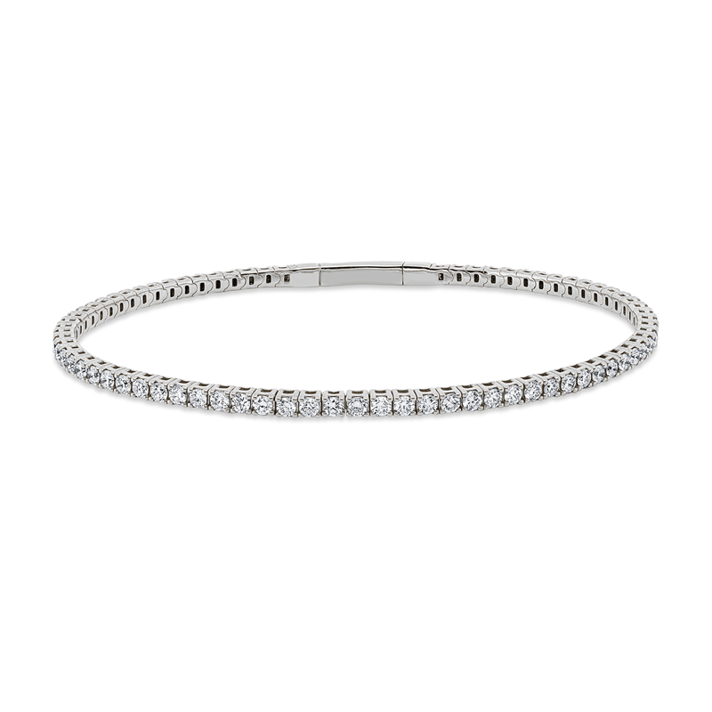 Armband 18 kt WG, flexibel, 74 Brill. 1,98 ct, TW-si