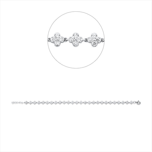 Armband 18 kt WG, 104 Brill. 1,31 ct, TW-si
